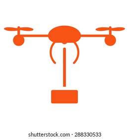 Copter shipment icon from Business Bicolor Set. Vector style: flat symbols, orange color, rounded angles, white background.
