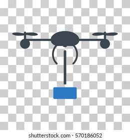 Copter Shipment icon. Vector illustration style is flat iconic bicolor symbol, smooth blue colors, transparent background. Designed for web and software interfaces.