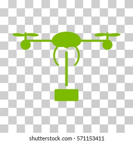 Copter Shipment icon. Vector illustration style is flat iconic symbol, eco green color, transparent background. Designed for web and software interfaces.