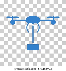 Copter Shipment icon. Vector illustration style is flat iconic symbol, cobalt color, transparent background. Designed for web and software interfaces.