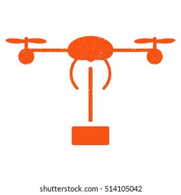 Copter Shipment rubber seal stamp watermark. Icon vector symbol with grunge design and dirty texture. Scratched orange ink sticker on a white background.