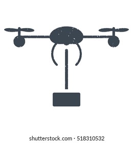 Copter Shipment rubber seal stamp watermark. Icon vector symbol with grunge design and unclean texture. Scratched smooth blue ink sign on a white background.
