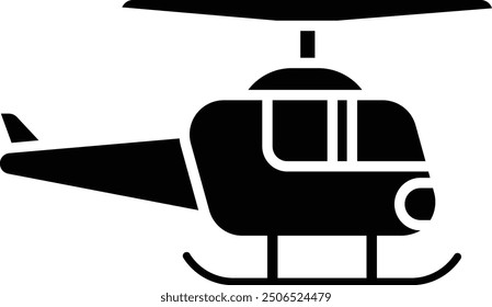 copter solid glyph vector illustration