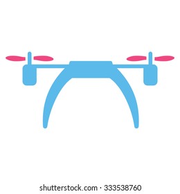 Copter vector icon. Style is bicolor flat symbol, pink and blue colors, rounded angles, white background.
