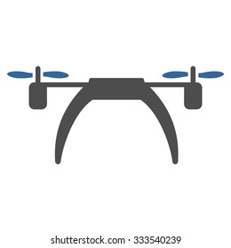 Copter vector icon. Style is bicolor flat symbol, cobalt and gray colors, rounded angles, white background.