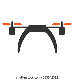 Copter vector icon. Style is bicolor flat symbol, orange and gray colors, rounded angles, white background.