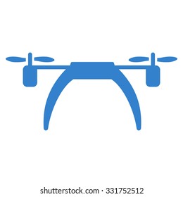 Copter vector icon. Style is flat symbol, cobalt color, rounded angles, white background.
