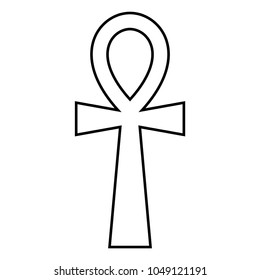 Coptic cross Ankh icon black color