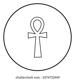 Coptic cross Ankh icon black color
