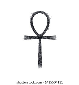 Coptic cross Ankh icon black color