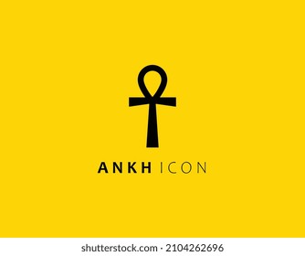 Coptic cross Ankh icon black color