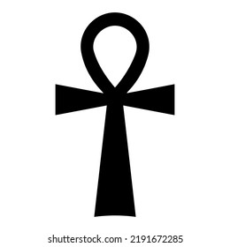 Color negro del icono de la cruz copta Ankh. Ilustración del vector