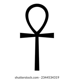 Coptic cross Ankh icon black - flat vector 