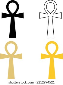 Coptic cross Ankh icon on white background. ankh symbol. ankh or key of life sign. flat style.
