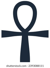 Coptic cross ankh navy color icon isolated on white background.