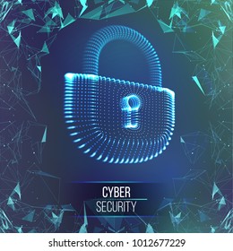 Coputer internet cyber security background. Cyber crime vector illustration. digital lock