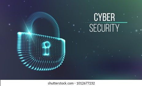 Coputer internet cyber security background. Cyber crime vector illustration. digital lock