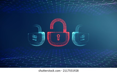 Coputer Internet Cyber Security Background. Cyber Crime Vector Illustration. Digital Lock Vector Illustration EPS 10.