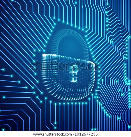 Coputer internet cyber security background. Cyber crime vector illustration. digital lock