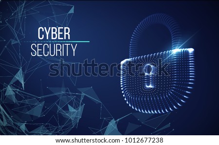Coputer internet cyber security background. Cyber crime vector illustration. digital lock. Ppt webinar presentation bg for banner template.
