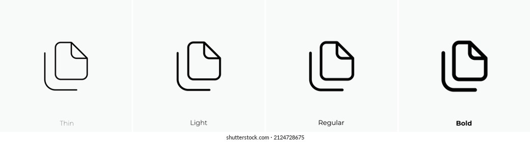 copy alt icon. Thin, Light Regular And Bold style design isolated on white background