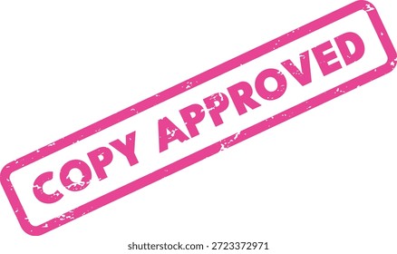Copy Approved Rubber Stamp Vector – Pink Grunge Marketing Approval
