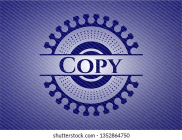 Copy badge with denim texture