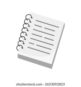 Copy book, note book icon isolated on white background. Spiral notebook. Vector. Back to school. Office supplies