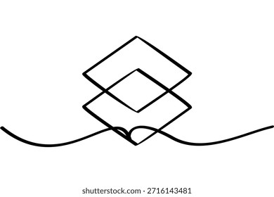 Copiar ilustración de diseño de línea continua. Un interesante diseño de arte abstracto de línea.