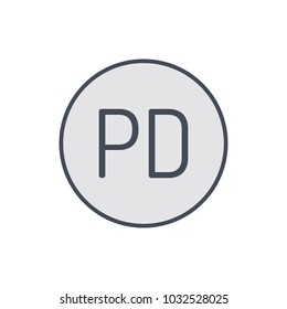 Copy copyright domain public restriction right icon. Vector illustration
