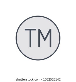 Copy copyright mark restriction right trade trademark icon. Vector illustration