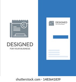 Copy, Copyright, Restriction, Right, File Grey Logo Design and Business Card Template