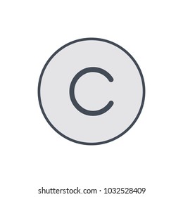 Copy copyright restriction right icon. Vector illustration