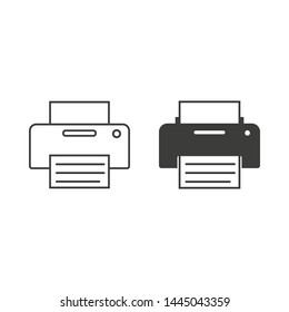 Copy, device, printer icon. Vector illustration, flat design.