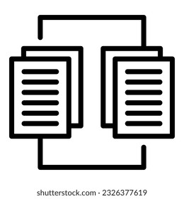 Copy document data icon outline vector. Study case. Research learn