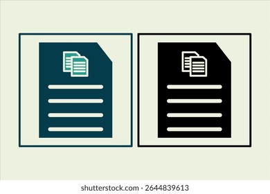 Icono de copia de documento. Icono relacionado con los Elementos de interfaz de usuario. Adecuado para Sitio web, App, interfaces de usuario, elemento, imprimible, etc. estilo de icono sólido. diseño de Vector simple editable
