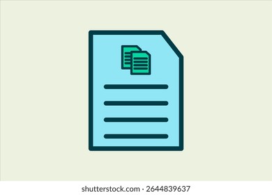 Copy Document icon. icon related to UI elements. suitable for web site, app, user interfaces,element, printable etc. flat line icon style. simple vector design editable