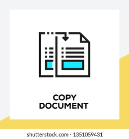 COPY DOCUMENT LINE ICON SET