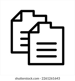 Copy Document line icon vector design template and illustration with editable stroke.
