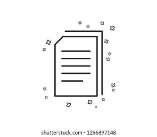 Copy Documents line icon. Copying Files sign. Paper page concept symbol. Geometric shapes. Random cross elements. Linear Copy files icon design. Vector