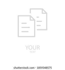 copy documents line icon, outline vector illustration.