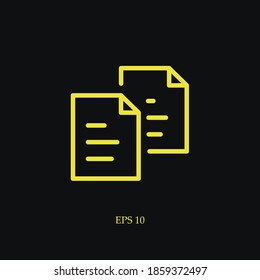 copy documents line icon, outline vector illustration.
