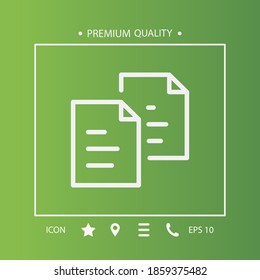 copy documents line icon, outline vector illustration.