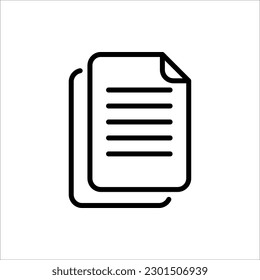 Kopieren oder duplizieren Sie das Inhaltssymbol im Zeilenstil für Webdesign, App, UI. Vektorgrafik auf weißem Hintergrund