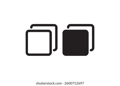 Copy or duplicate icon in black and white Vector