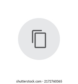 Copy, duplicate icon vector isolated on circle button