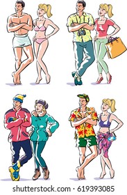 Copy engaged in four different attires