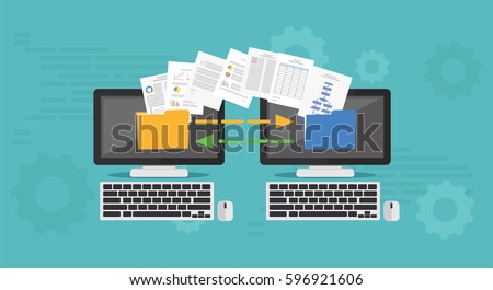 Copy File, Data Exchange. Transfer file concept