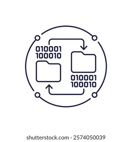 copy file folder line icon, vector