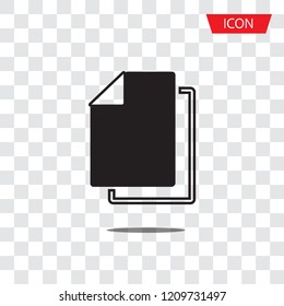 Copy file icon. Duplicate document symbol isolated on white background.